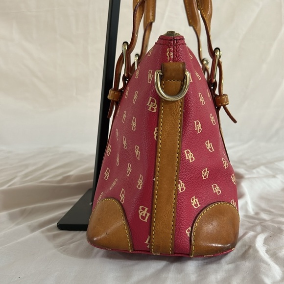 Dooney & Bourke Vintage Dome Berry Pebble Leather Satchel Bag Top Zip - Picture 3 of 12